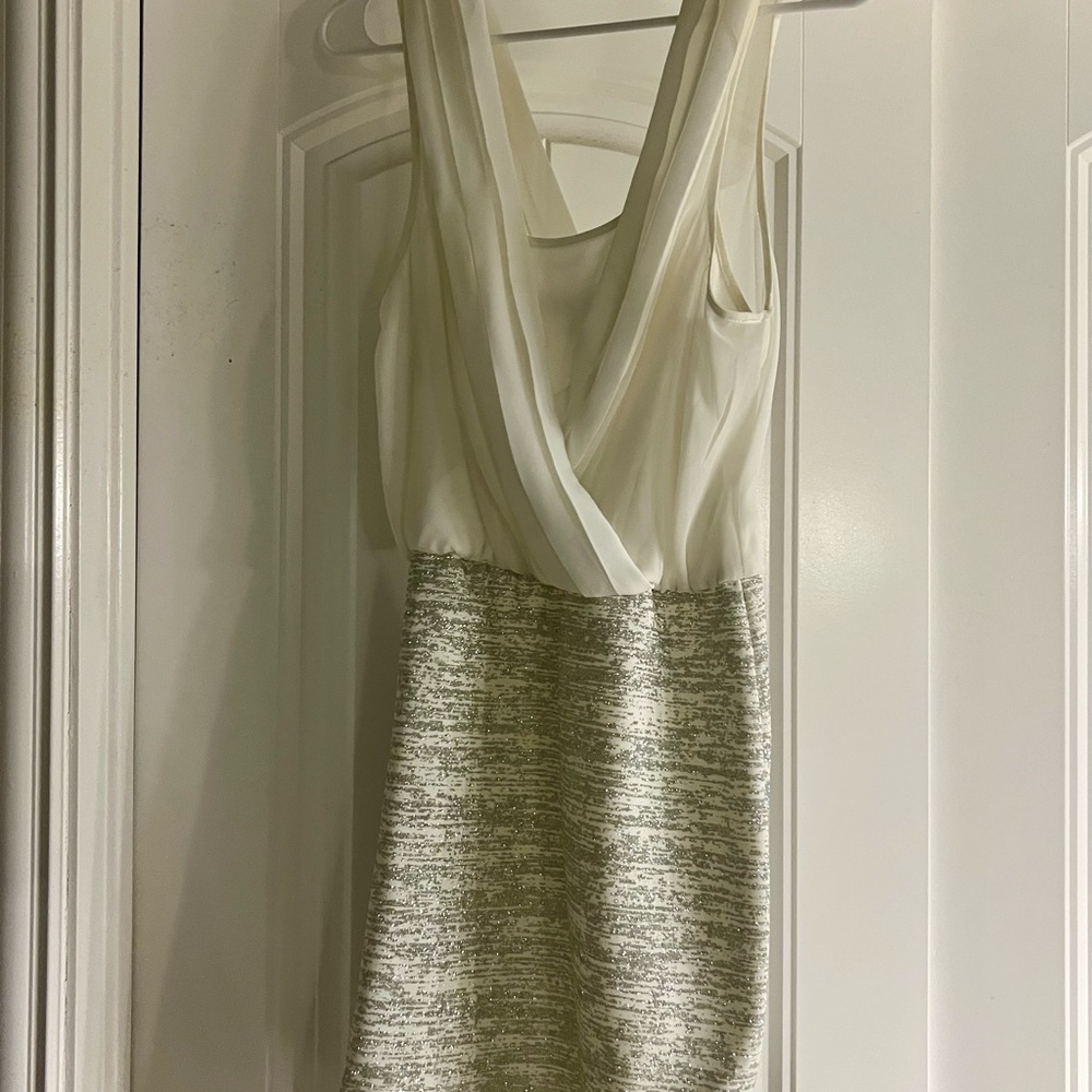 Charlotte Russe White and Silver Sparkles Dress